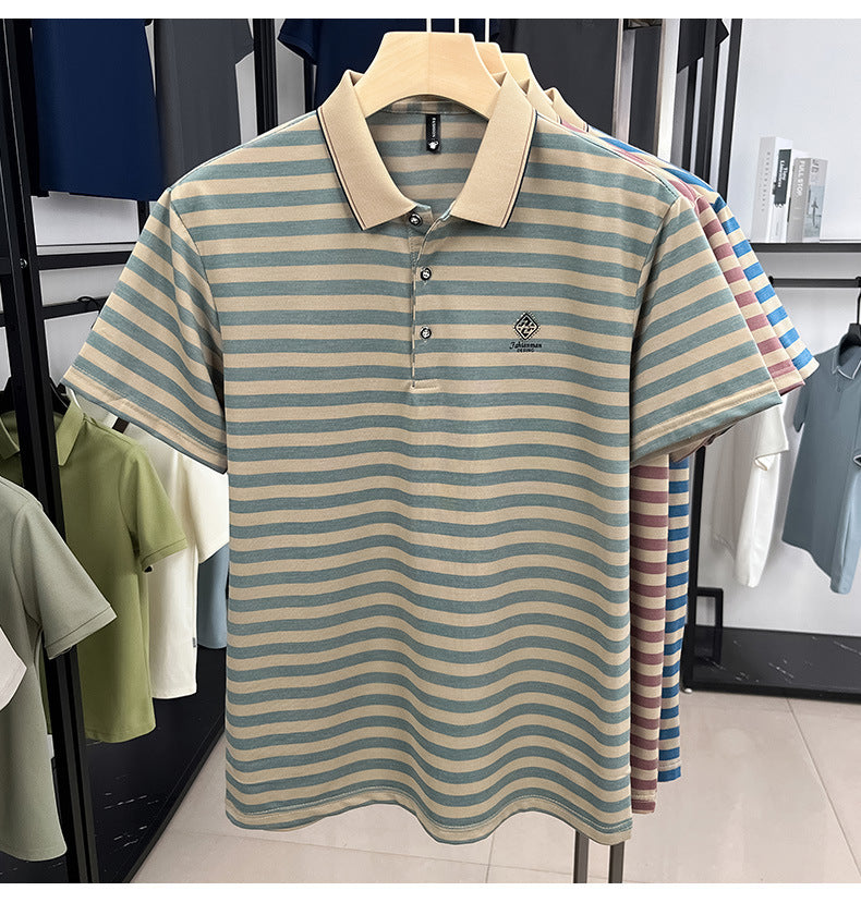 Striped Casual Men's Short Sleeve