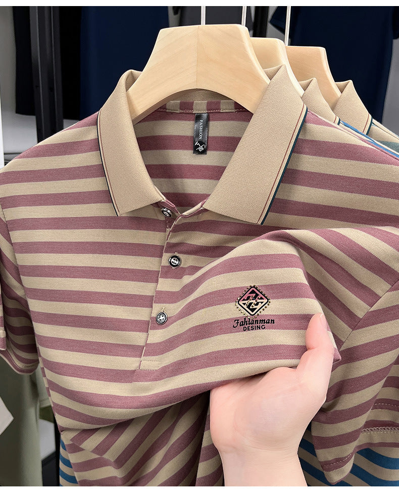 Striped Casual Men's Short Sleeve