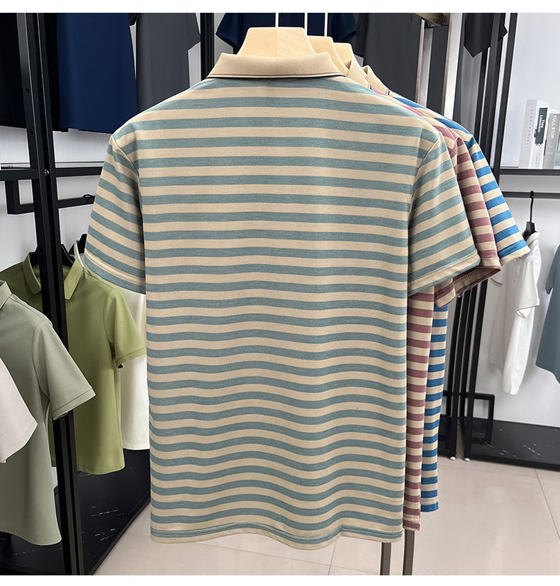 Striped Casual Men's Short Sleeve