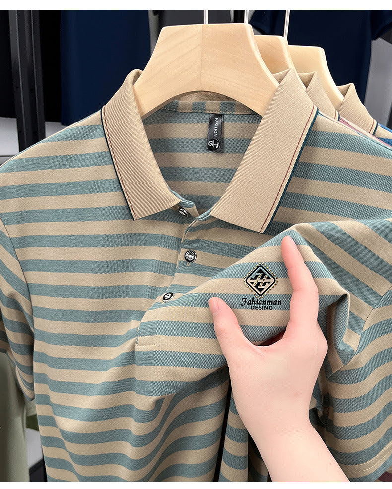Striped Casual Men's Short Sleeve