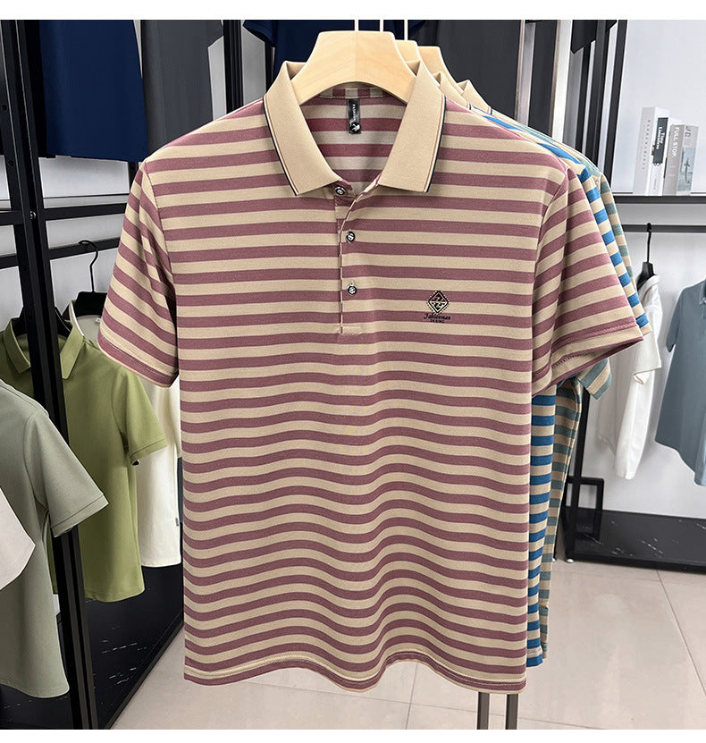 Striped Casual Men's Short Sleeve