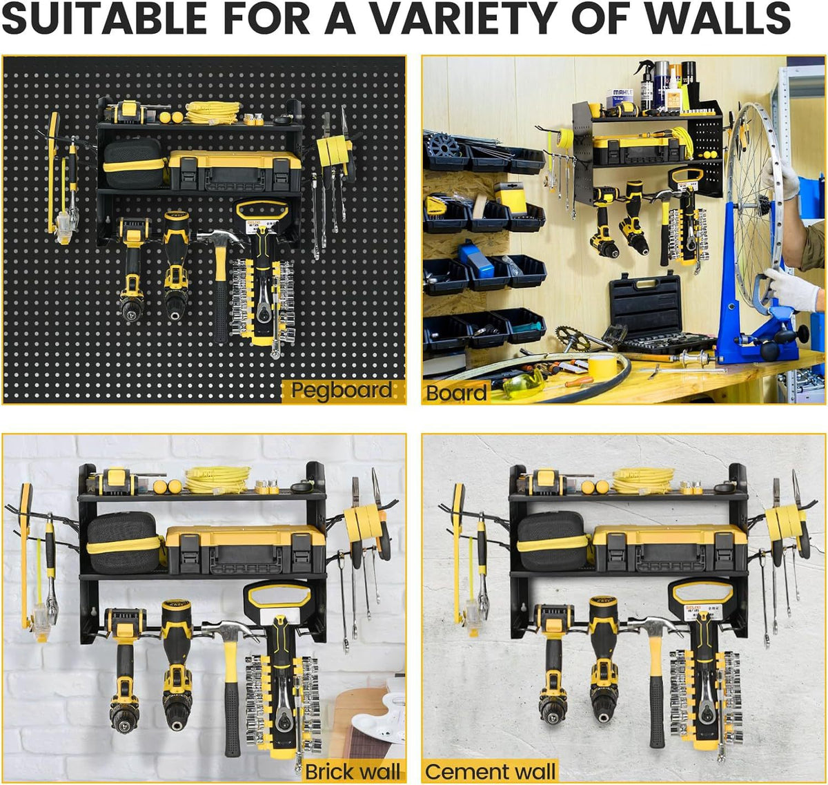 Wall-mounted Power Storage Garage Electric Drill Screwdriver Rack Electric Tool Holder