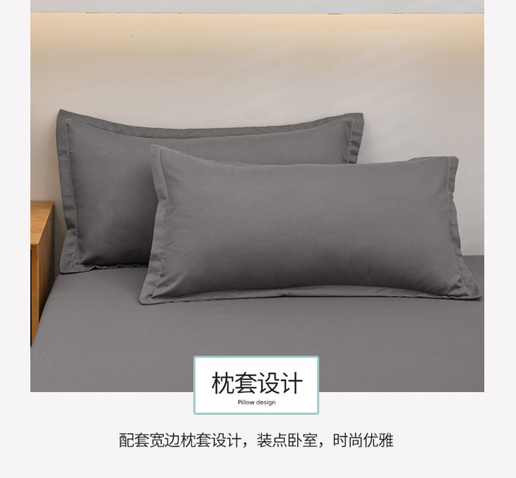 Bed Sheet Solid Color Skin-Friendly Cotton Bed Sheet Single-Piece School Dormitory Quilt Single Household Double Bed Sheet Pillowcase Three-Piece Set