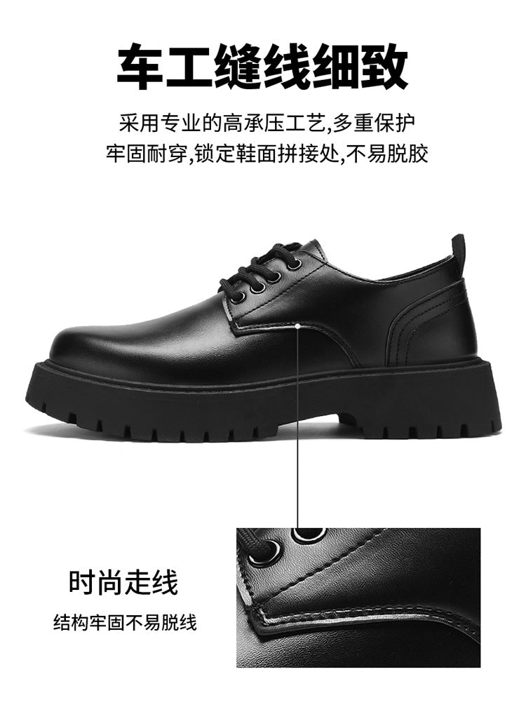 Mens Business Waterproof Black Leather Shoes