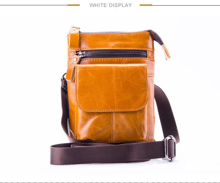 Men's Leather Pocket Multifunctional Small Bag Outdoor Sports One-shoulder