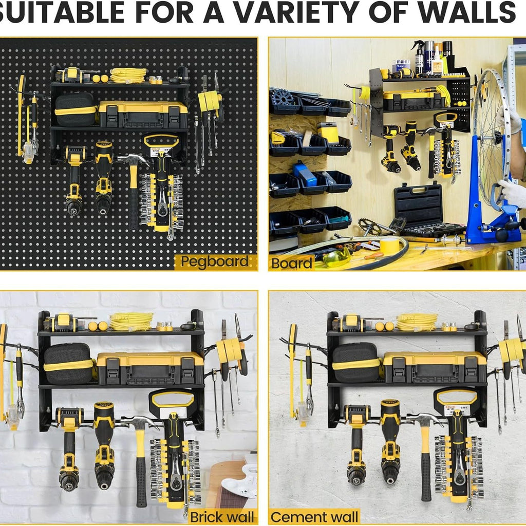 Wall-mounted Power Storage Garage Electric Drill Screwdriver Rack Electric Tool Holder