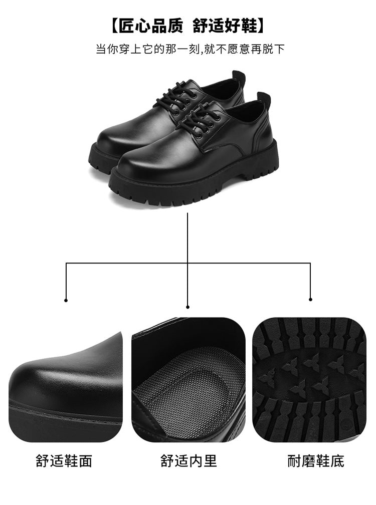 Mens Business Waterproof Black Leather Shoes