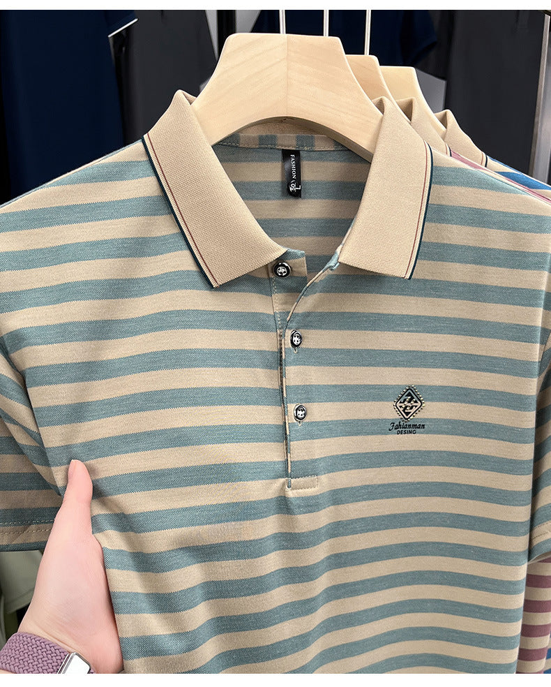 Striped Casual Men's Short Sleeve