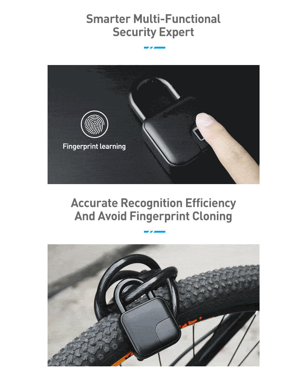 Smart Fingerprint Padlock Bluetooth Dorm Anti-theft Lock Remote