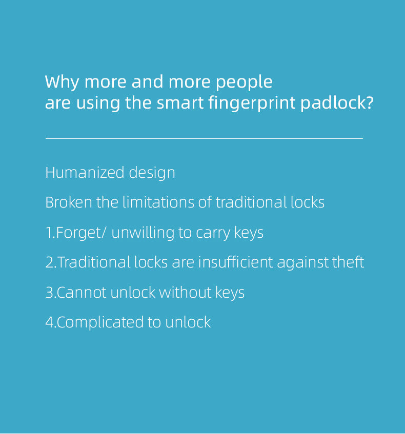 Smart Fingerprint Padlock Bluetooth Dorm Anti-theft Lock Remote