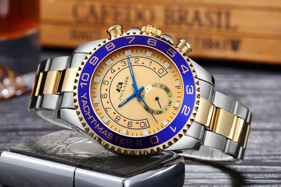 Automatic Mechanical Luminous Room Gold Steel Belt Men's Watch
