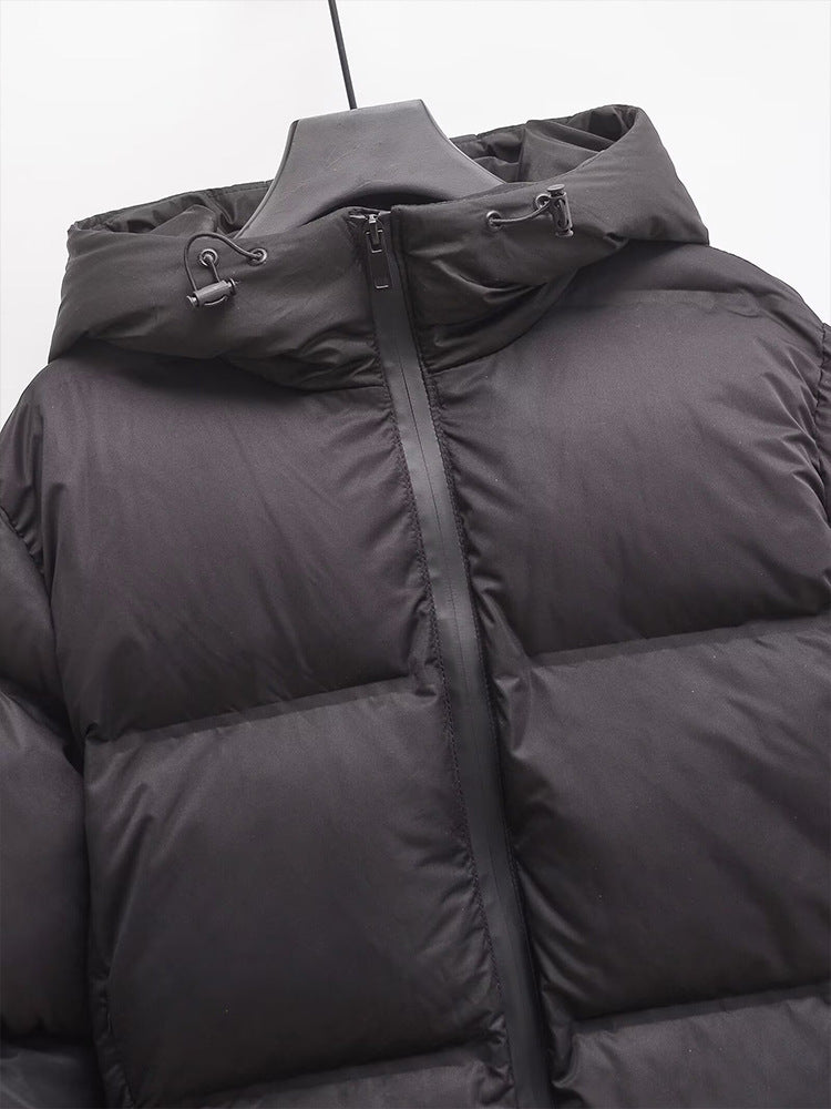 Simple Hooded Long Sleeve Zipper Pocket Protective Jacket Coat For Women