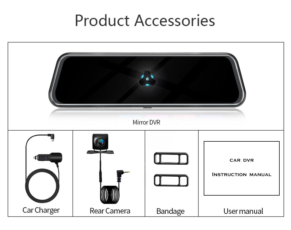 Front and Rear Dual Recording Rear View Mirror Dash Cam