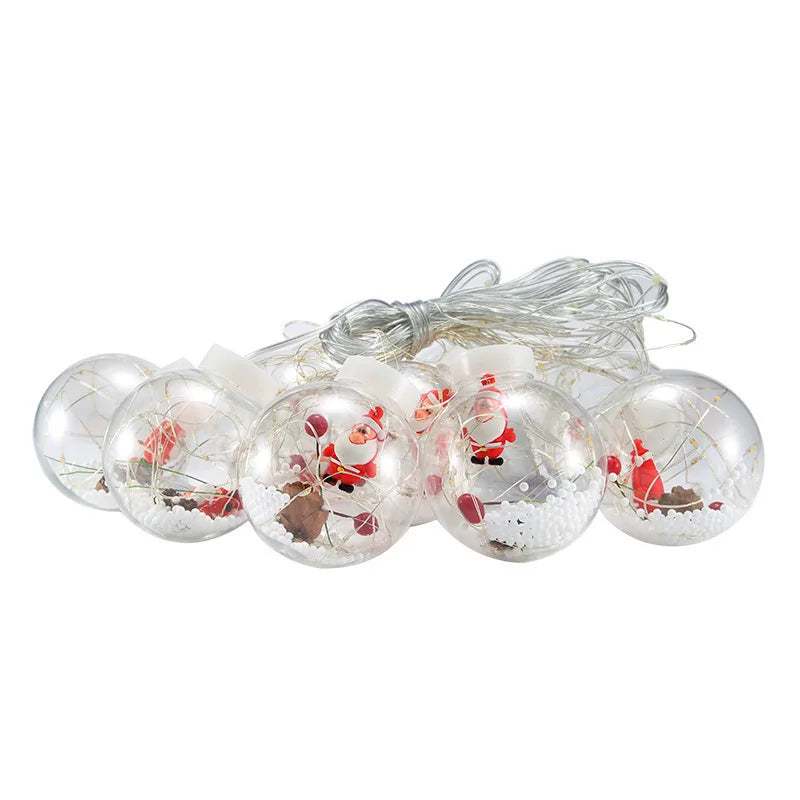 10PCS LED Christmas Curtain Lamp Fairy Snowman Wishing Ball Lamp String Christmas Window Decoration Christmas Light Room