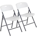 2/4/6 Pack White Plastic Folding Chairs Heavy Duty Metal Frame Indoor Outdoor