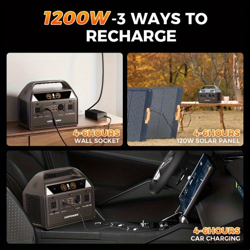 Portable Power Station 595Wh 600W with LiFePO4 Cell Pack, Nine Outputs, USB-C PD and 1200W Surge — image 17