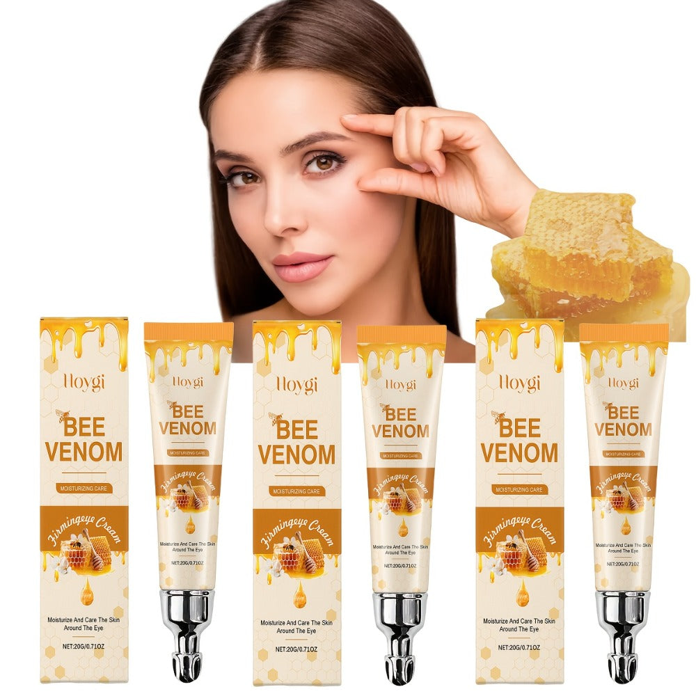 Bee Venom and Hyaluronic Acid Eye Cream Three-Pack in Coordinated Gold-and-White Cosmetic Tubes — image 1