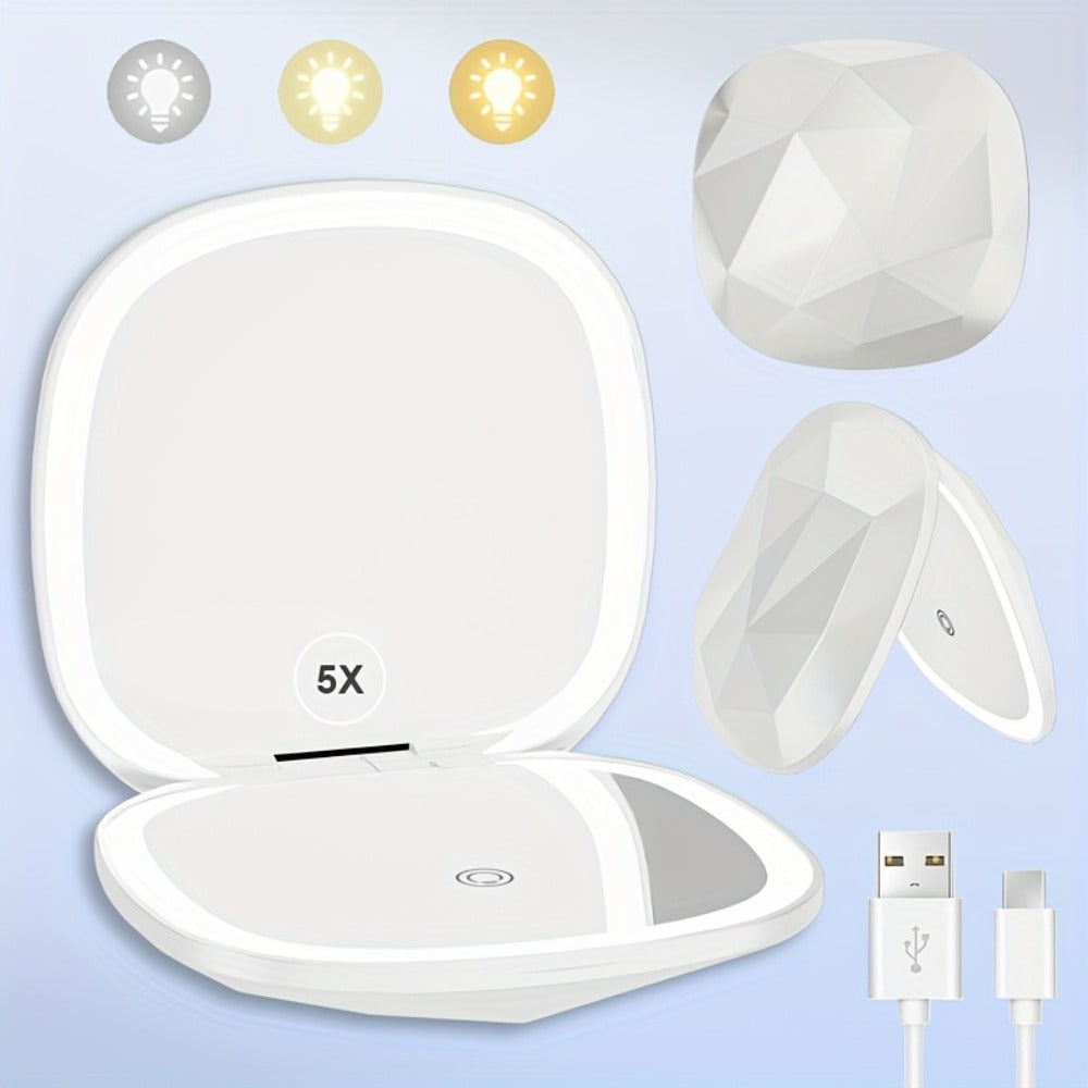 Makeup Mirror with 5X Magnification and 3 Color Lights for Women — image 4