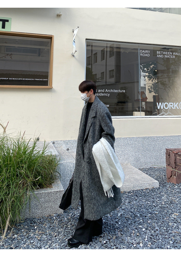 Men's Mid-length Seersucker Trench Coat