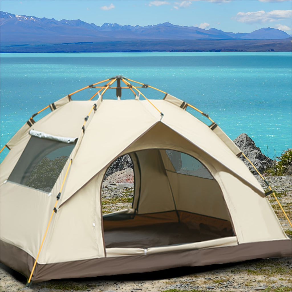 Camping Tent 4-Person Polyamide Pop-Up with Two Doors, Optional Windows and Small or Large Sizes — image 4