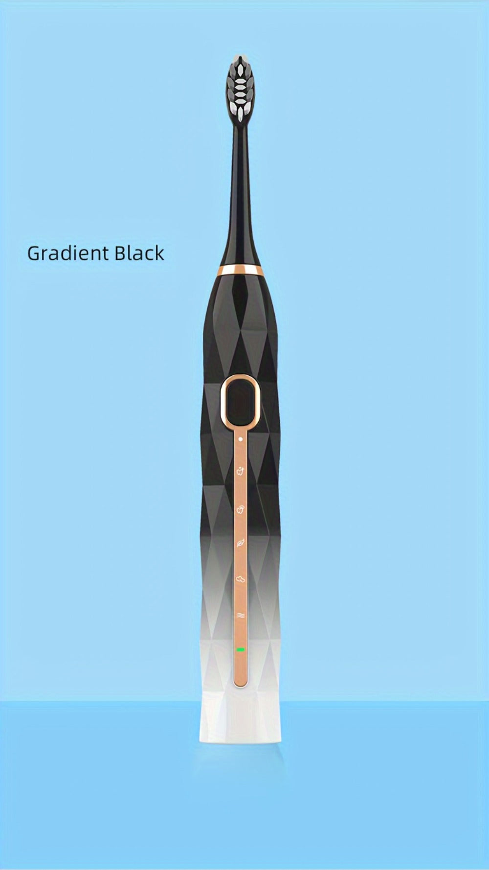 IPX8 Sonic Electric Toothbrush with 8 Replacement Brush Heads – Metal Shaft, USB Rechargeable 500mAh, Travel Case & Holder — 