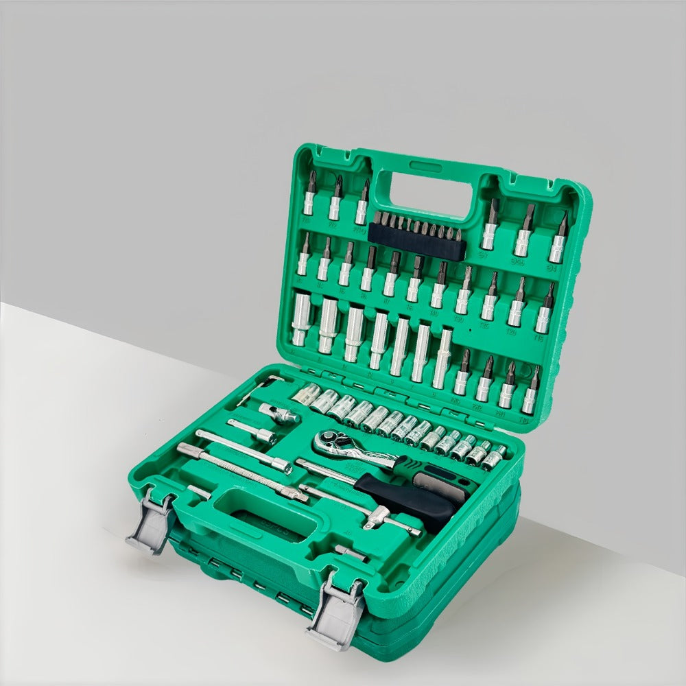 Mechanic Tool Kit Auto Repair Socket Set 1/4" 3/8" 1/2" Drive Ratchet Wrench Combination – 53 to 216-Piece Professional Grade