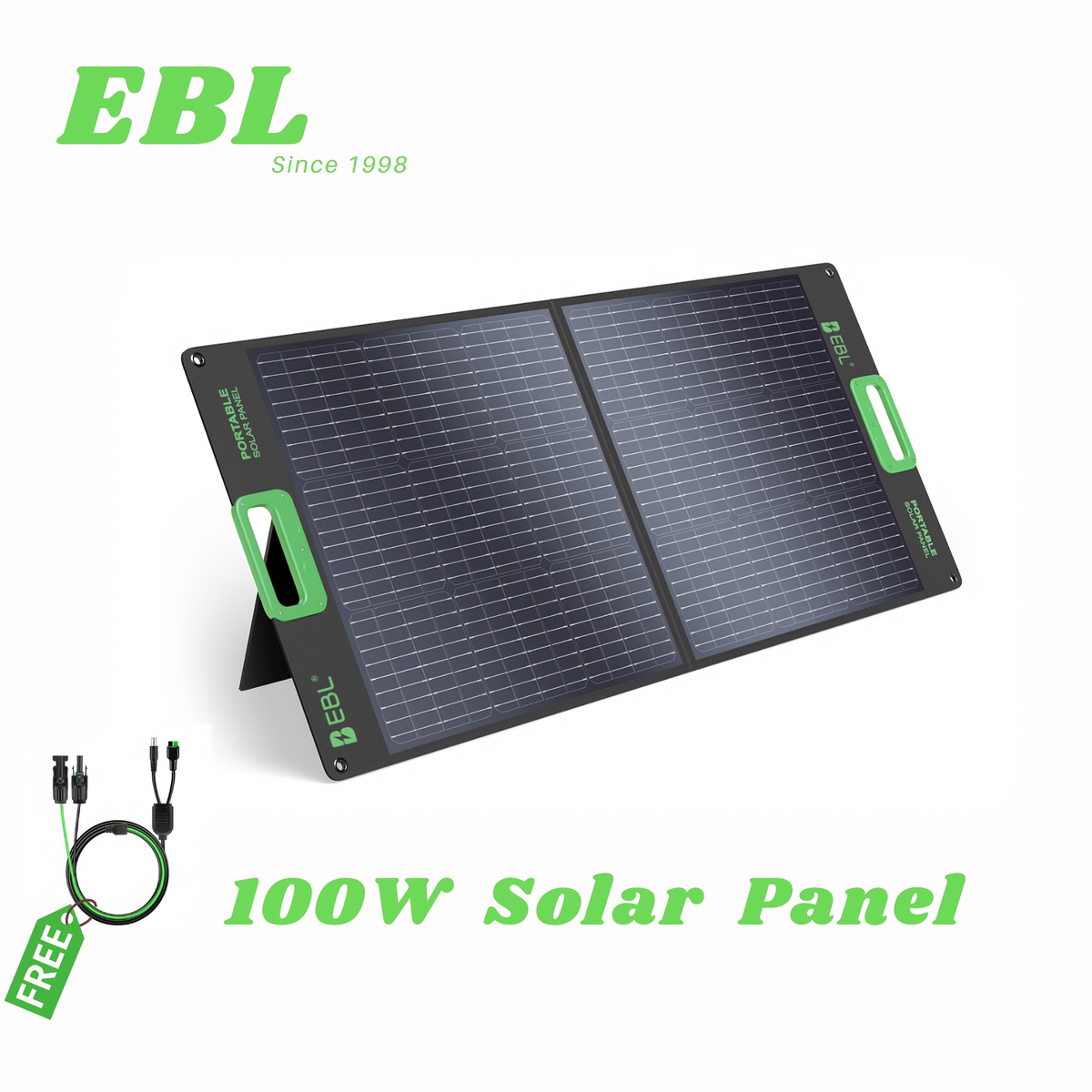 [Portable Solar Panel] 100W Solar Panel for Power Station, Portable Solar Panel with 100W, Foldable Design for Backup Power —