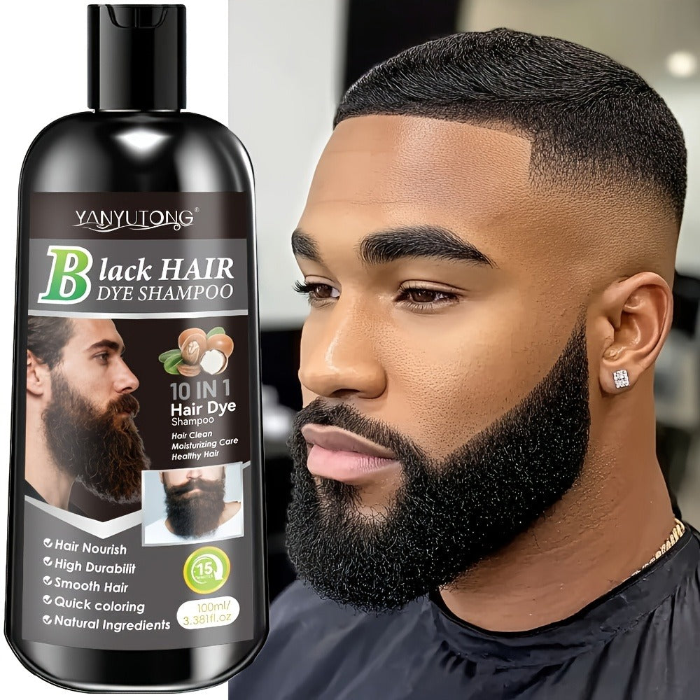 Color Shampoo for Beard & Hair, Natural Plant Dye Formula, Ammonia-Free Quick Gray Coverage — image 1