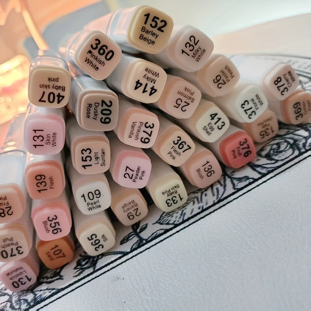 Flesh Color Alcohol Markers 30 Colors Dual Tip Brush and Broad Alcohol Based with the Listed Color, Size or Set Options for E