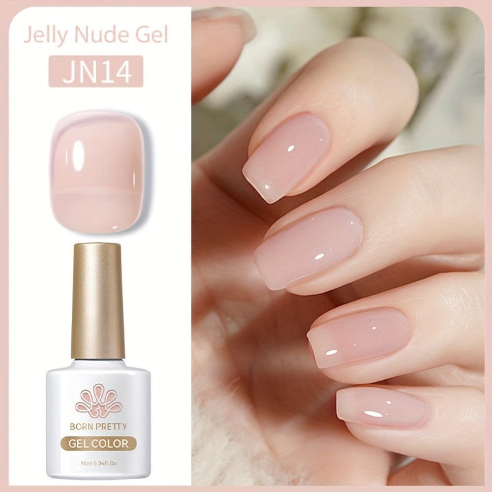 Gel Nail Polish in 10ml Translucent Jelly with 6 Milky, Snow-Glitter and Nude Shade Options — image 4