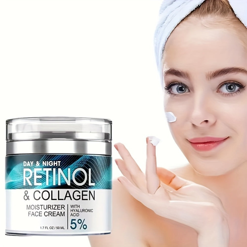 Retinol Cream Collagen Hyaluronic Acid Vitamin C+E Advanced Face Body Hand Cream All Skin Types Day Night Use 1.69 oz Women —
