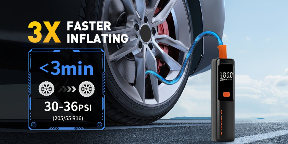 Cordless Tire Inflator Portable Air Compressor – USB-C Rechargeable, Digital Gauge, 3X Fast Inflation for Car Tires, Bikes — 