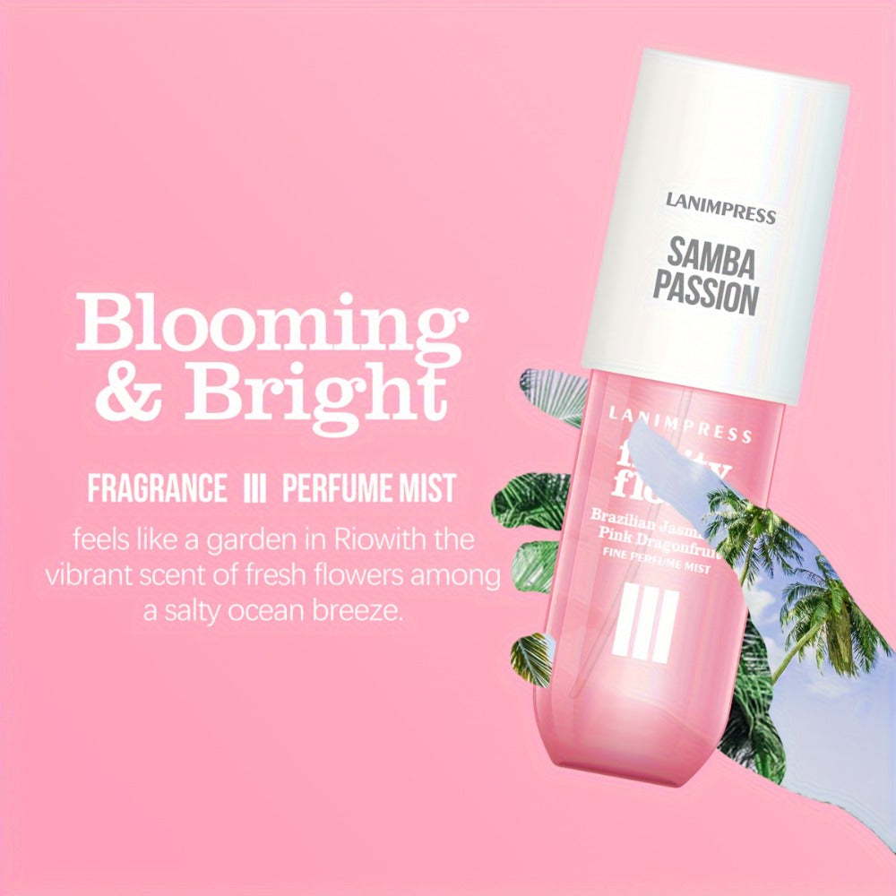 Body Hair Perfume Mist for Women Samba Passion Fruity Floral Fine Mist Spray Long Lasting Light Feminine Fragrance 3.0 fl oz 