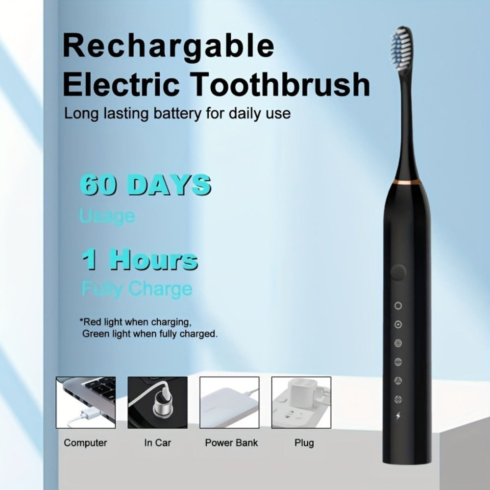 Electric Toothbrush with Six Brushing Modes, Two-Minute Timer, USB Charging and Three Color Options — image 11