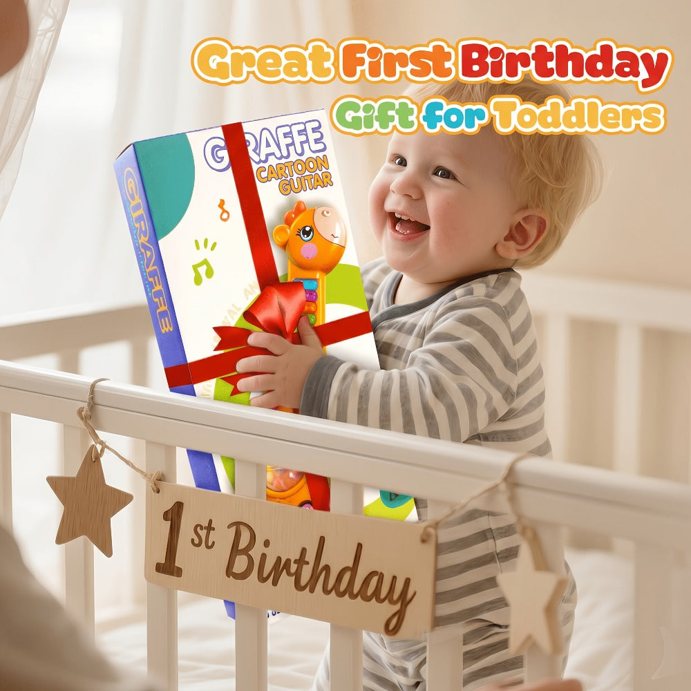 Giraffe Guitar Toy Baby 12 Months with Piano Keys, Animal Sounds & Flashing with the Listed Color, Size or Set Options for Ev