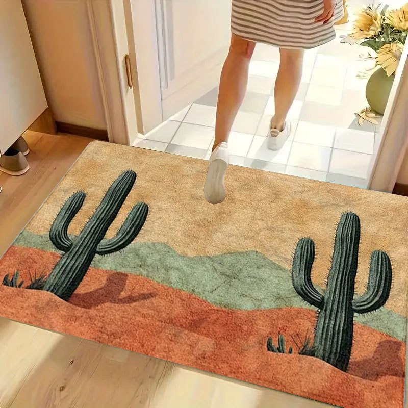Desert Cactus Print Rectangular Doormat in 40 x 60, 50 x 80 or 45 x 120cm Size Options Pictured — image 5