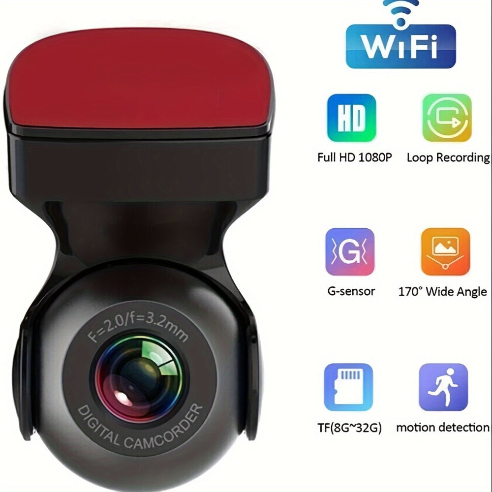 1080P WiFi Dash Cam 170° Wide Angle – HD Car DVR with G-Sensor, Loop Recording, Night Vision, Smartphone App View — image 10