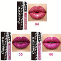 Glitter Lip Gloss Set 3pcs Skull Design Shimmer Liquid Lipstick Long Lasting Easy Remove Bold Shiny Lip Color for Music Festi