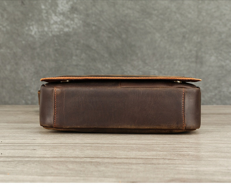 Men's Premium Leather Crossbody Bag, Sophisticated And Casual Single-shoulder Design