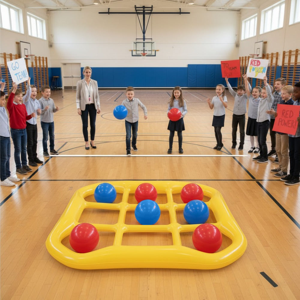 Floating Tic Tac Toe Pool Game Set for Family & Adults, Giant Inflatable Board with 10 Balls & Air Pump — image 5