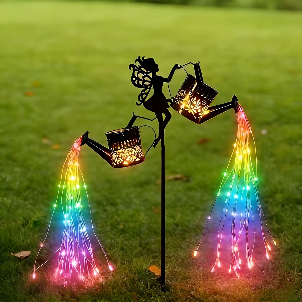 Solar Garden Lights Fairy Waterfall Statue with Multicolor String Lights and Ground-Stake Installation — image 8