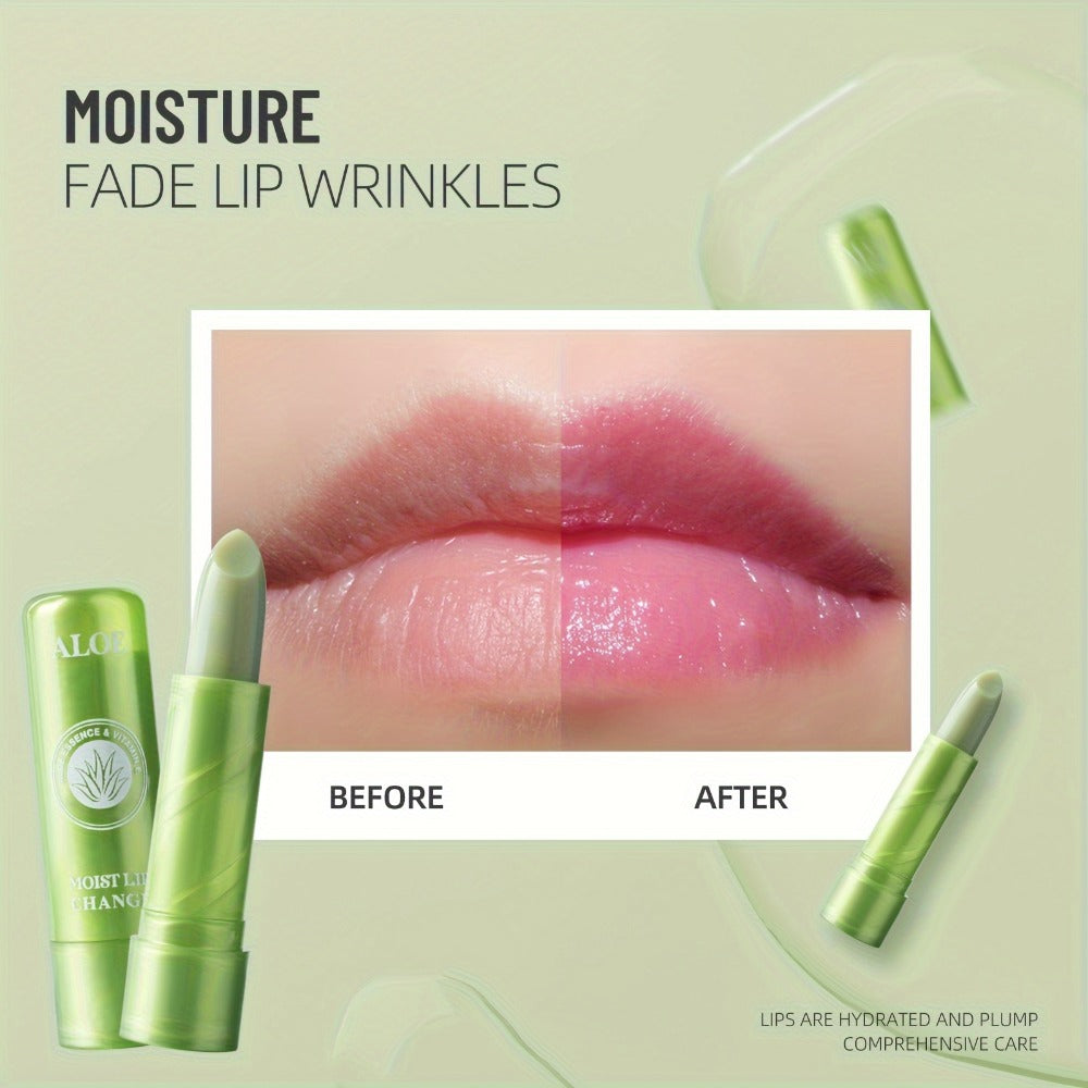 12-Piece Aloe-Themed Lip Balm Stick Set with Color-Changing Finish, Beeswax and Vitamin E Labels — image 2