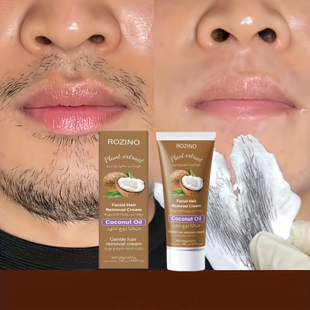 Hair Removal Cream ROZINO 100g Coconut Tube with Carton for Women’s External Body Grooming Routine — image 2
