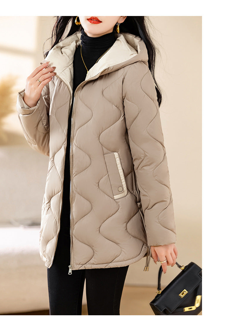 Winter Disposable Cotton-padded Coat For Women Padded Down Jacket Korean Style Mid-length Warm Jacket For Women