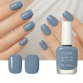 Gel Nail Polish – Grey Blue 0.35oz No Lamp Required Peelable Easy Removal Quick Drying Long-Lasting High Shine DIY Nail Art S