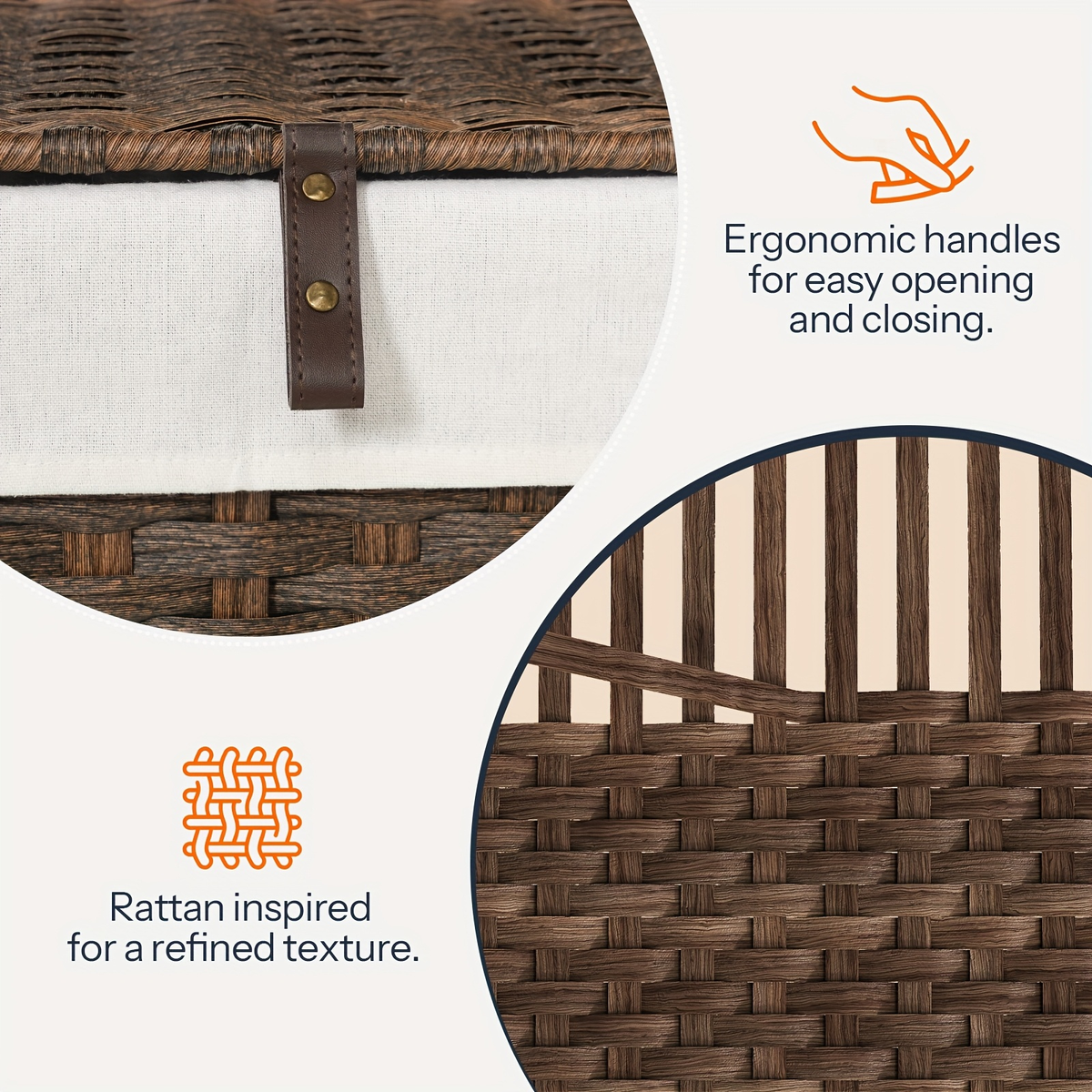 Large Wicker Storage Basket with Lid, Handles, Soft Lining, Metal Frame in a 220L Lidded Format — image 8