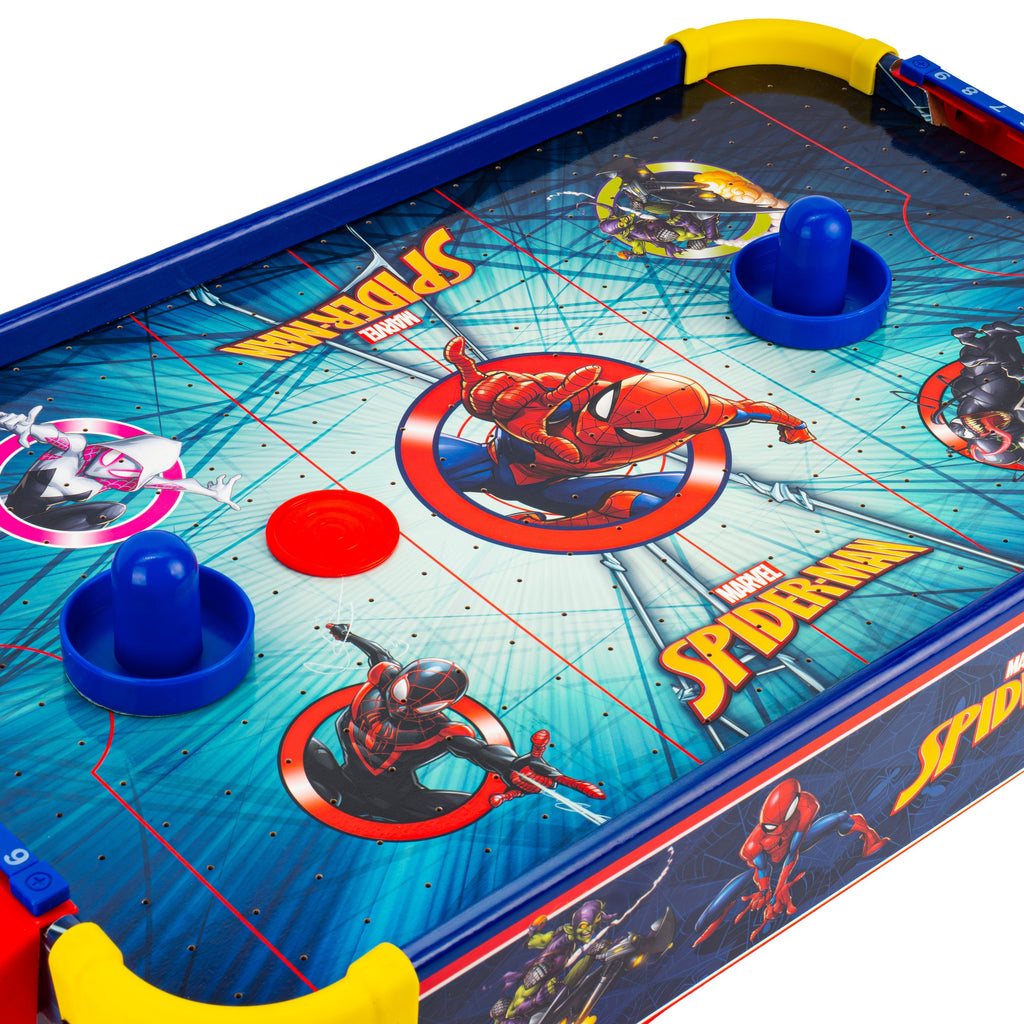 Spider-Man Tabletop Air Hockey Table Officially Licensed Marvel, Wood Electric Air Hockey Game for Kids Ages 5+ — image 9