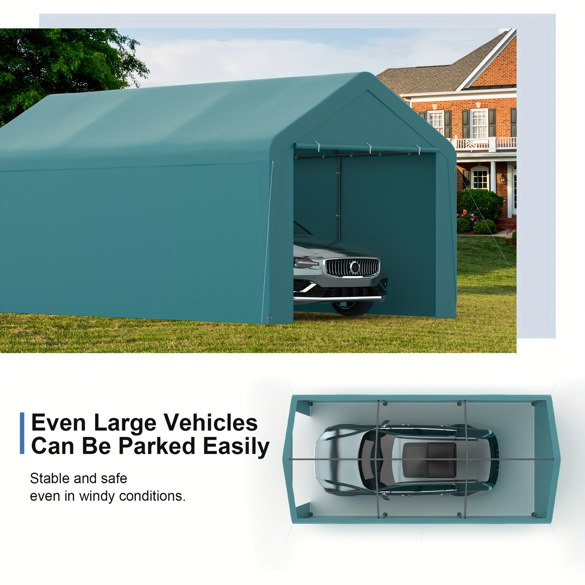Carport Canopy 10x20 Portable Garage UV Protection for Garden, Patio and Yard Use, with the Listed Configuration — image 4