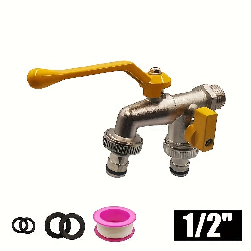 Garden Hose Faucet Dual Outlet Stainless | Outdoor Spigot Sprinkler — image 9