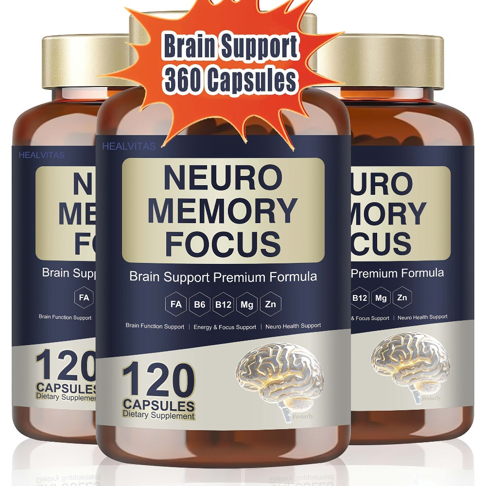 Memory Focus Brain Supplement 120 Capsules, Advanced Nootropic Formula with Ginkgo Biloba, Bacopa Monnieri — image 1